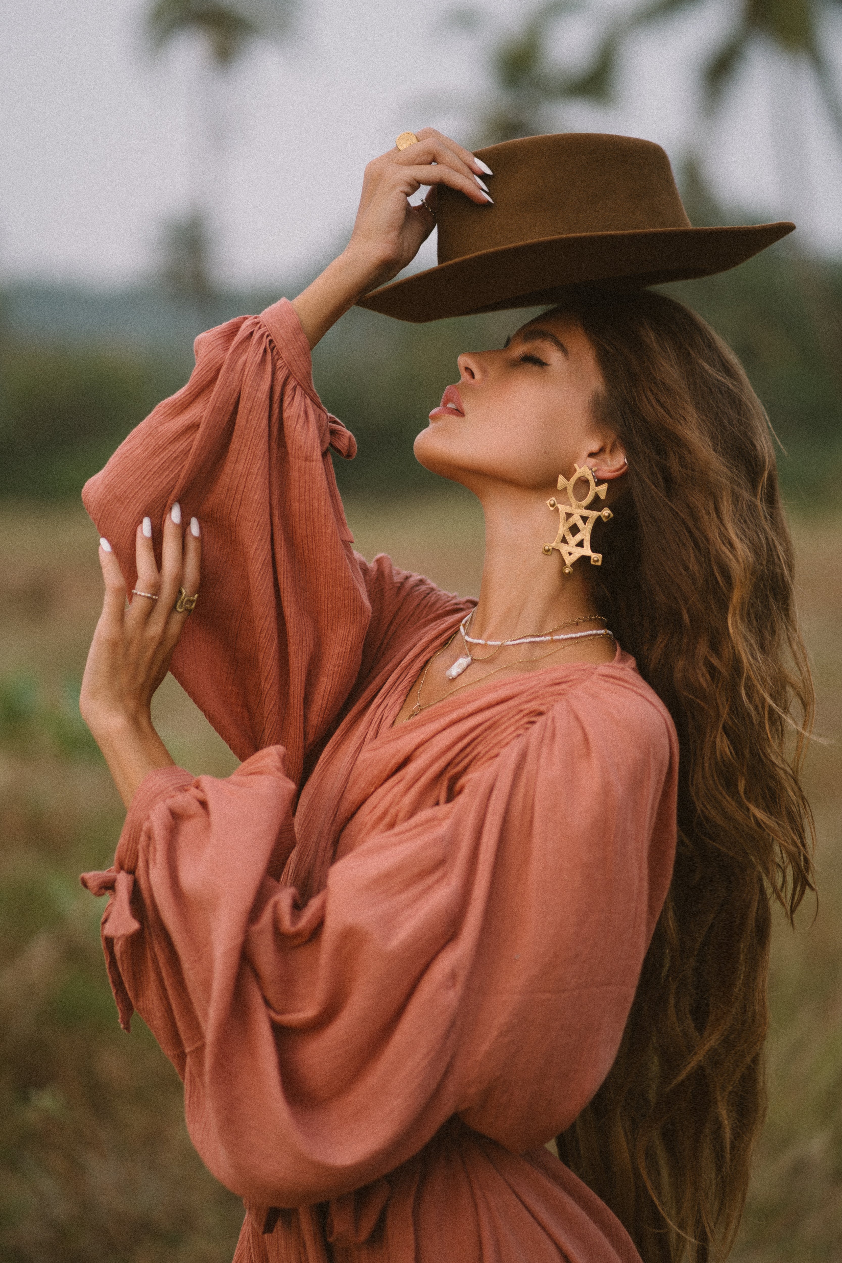 POPPY peach boho dress