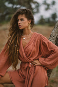 POPPY peach boho dress
