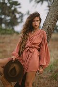 POPPY peach boho dress