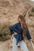 Denim robe kimono