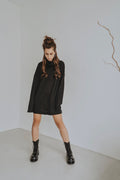 Sweaterdress. Long sweater, knit black dress