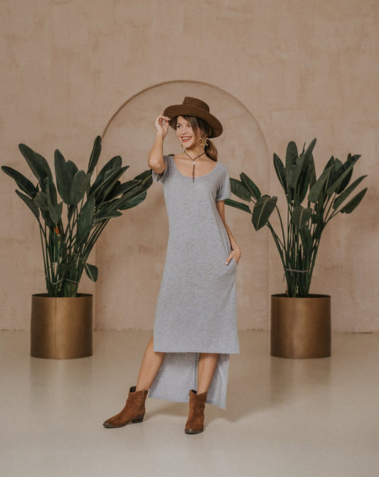 T-shirt jersey dress gray